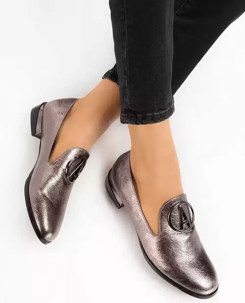 Pantofi casual bronze cu talpa joasa