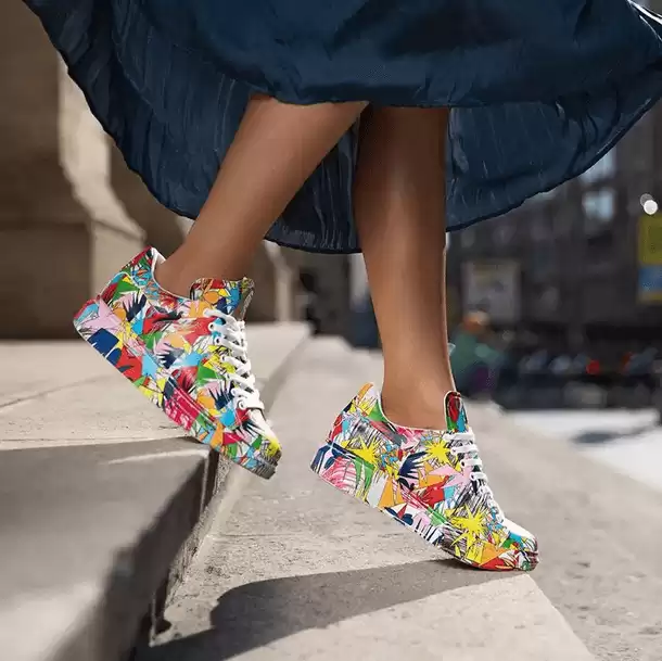 Sneakersi dama multicolori