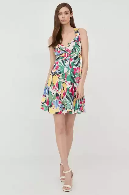 Morgan rochie midi de vara cu imprimeu viu colorat