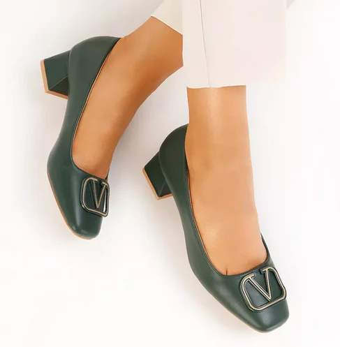  Pantofi cu toc mediu Viana verzi
